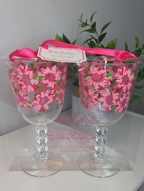 Lily Pulitzer Wine Glass set (2 sets)